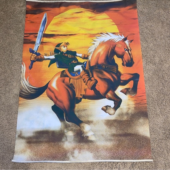 Nintendo Art Legend Of Zelda Ocarina Of Time Tapestry Wall Scroll